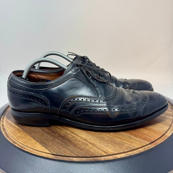 Allen Edmonds McAllister Wingtip Black Oxfords Dress Shoes Men's Size 10.5D - Picture 1 of 9